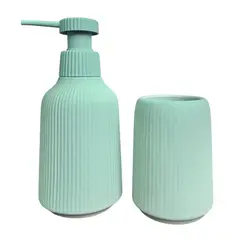 OEM - Set Juego De Baño 3 Pieza Ceramica Jabon Dispensador Cepillo