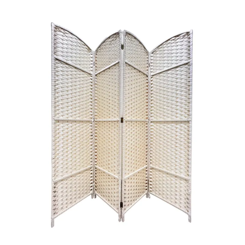 OEM - Biombo De Madera Resistente 4 Paneles Bambu 160cmx170cm