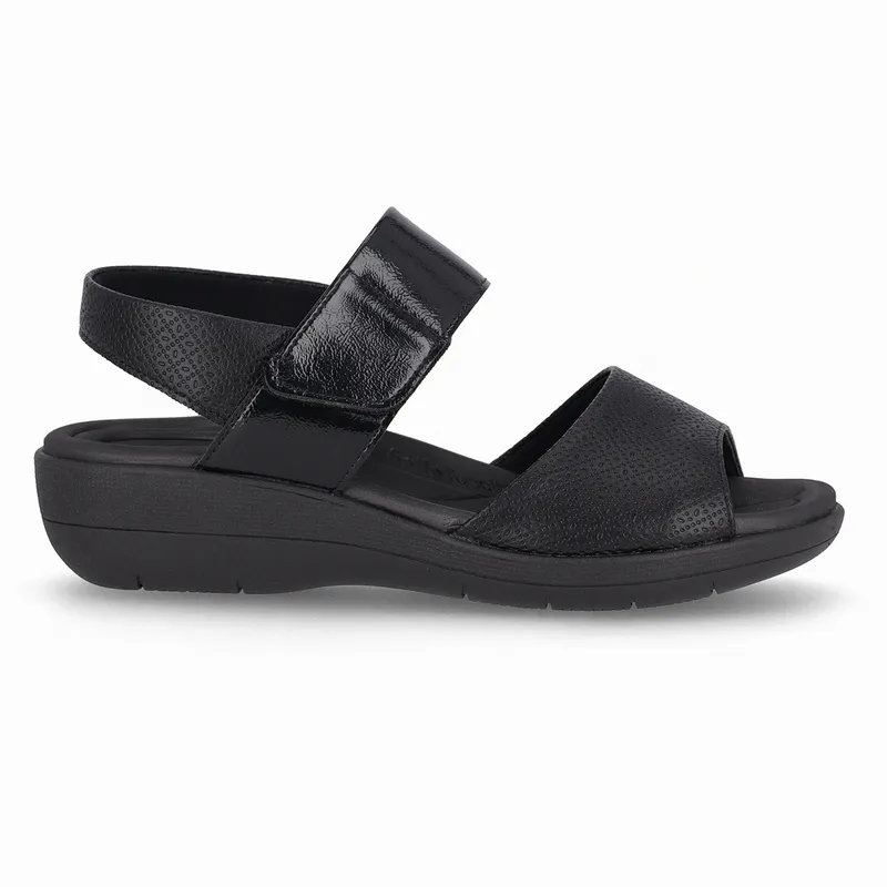 PICCADILLY - Sandalia Mujer Negro Fascitis Anabela 15 Piccadilly