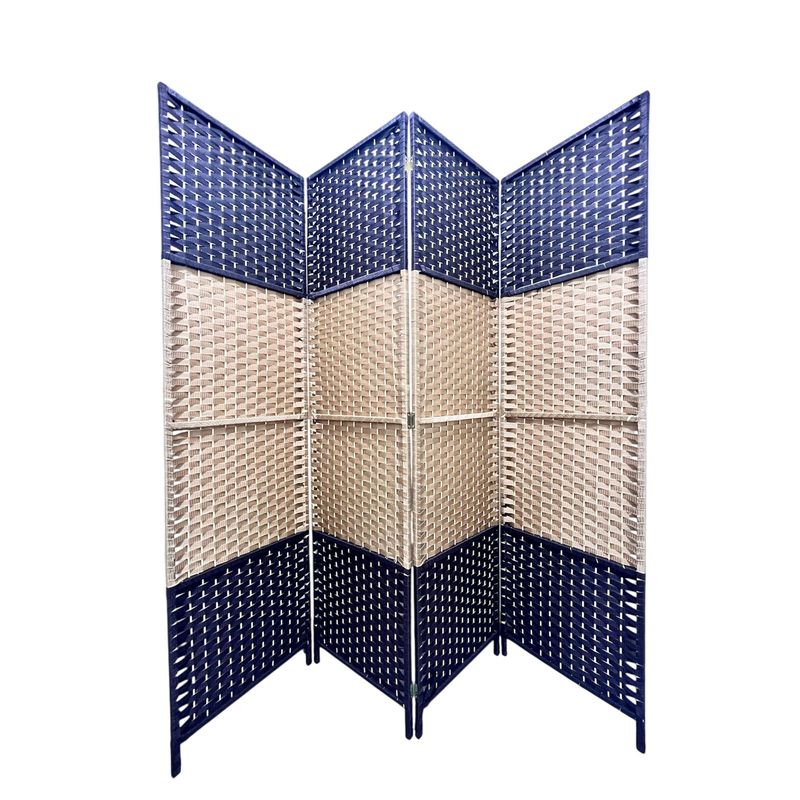 OEM - Biombo Resistente 4 Paneles Bambu Bicolor 180cmx180cm