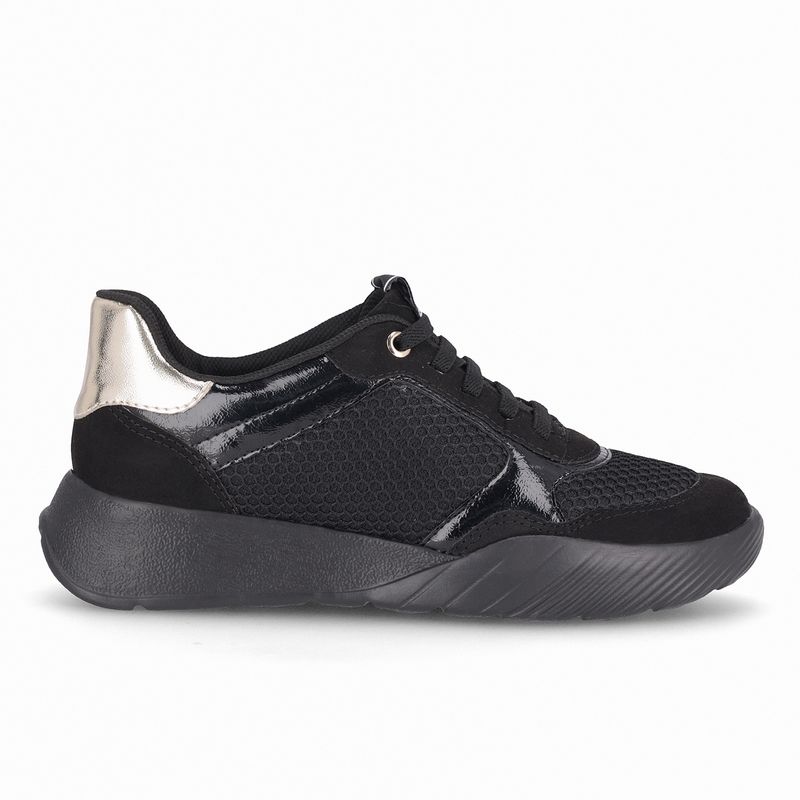 PICCADILLY - Zapatilla Mujer Negro/Dorado Fascitis Anabela Piccadilly