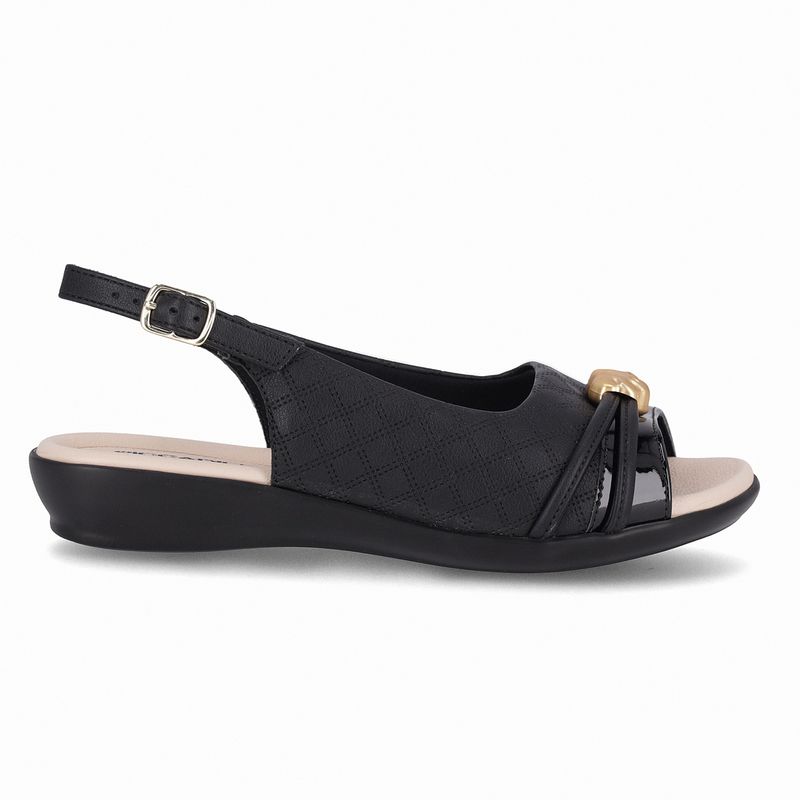 PICCADILLY - Sandalia Mujer Negro/Dorado Camila 0125 Piccadilly