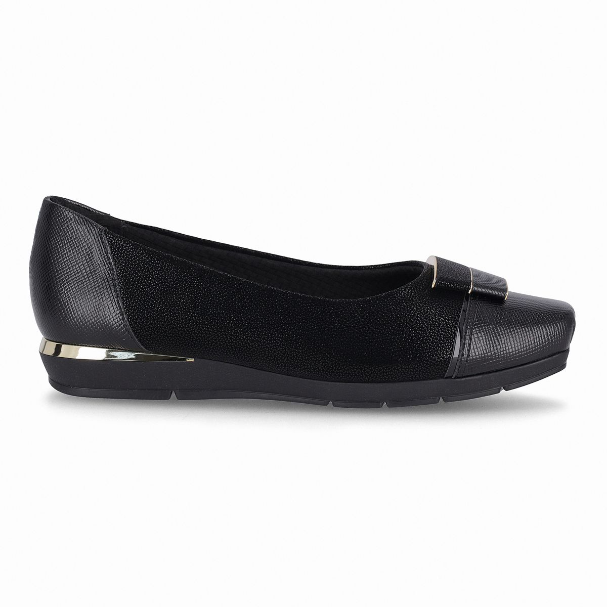PICCADILLY - Zapato Mujer Negro/Dorado Fernanda Piccadilly