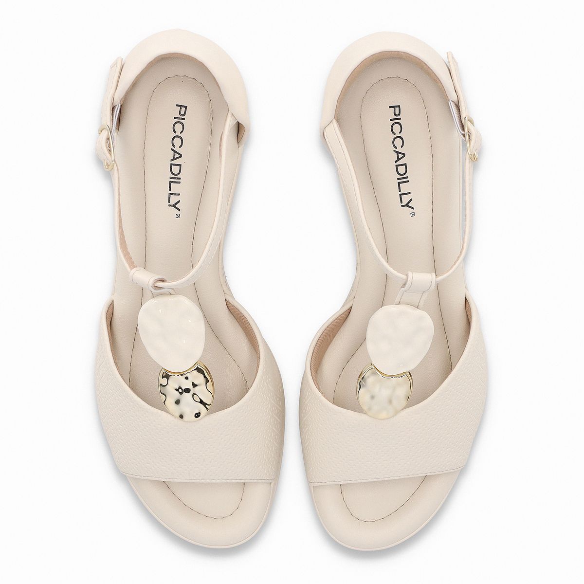 PICCADILLY - Sandalia Mujer Crema/Dorado Paola 516  Piccadilly