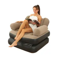GENERICO - Sillon Puff Sofa Silla Inflable Doble Uso Cama Portable