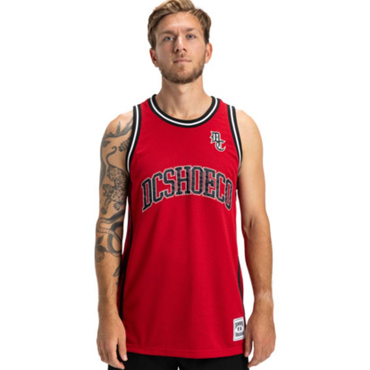 DC SHOES - Polera Hombre Hoops Rojo DC