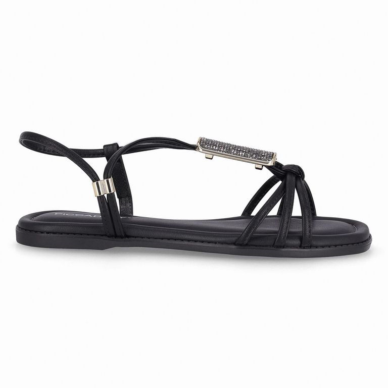 Sandalia Mujer Negro/Strass Gabi 069