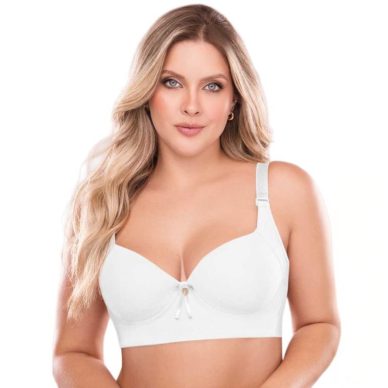Sosten Control Fashionista Blanco Alto Cubrimiento Espalda Blanco 36B