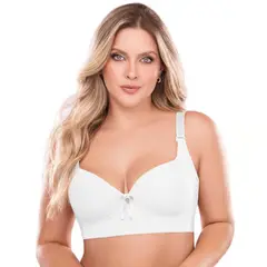 CAROL - Sostén Control Fashionista Blanco Alto Cubrimiento Espalda