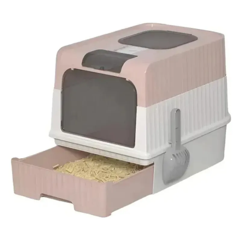GENERICO - Arenero para Gatos Baño Sanitario para Gatos Rosa