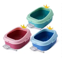 GENERICO - Arenero para Gatos Baño Sanitario para Gatos Celeste