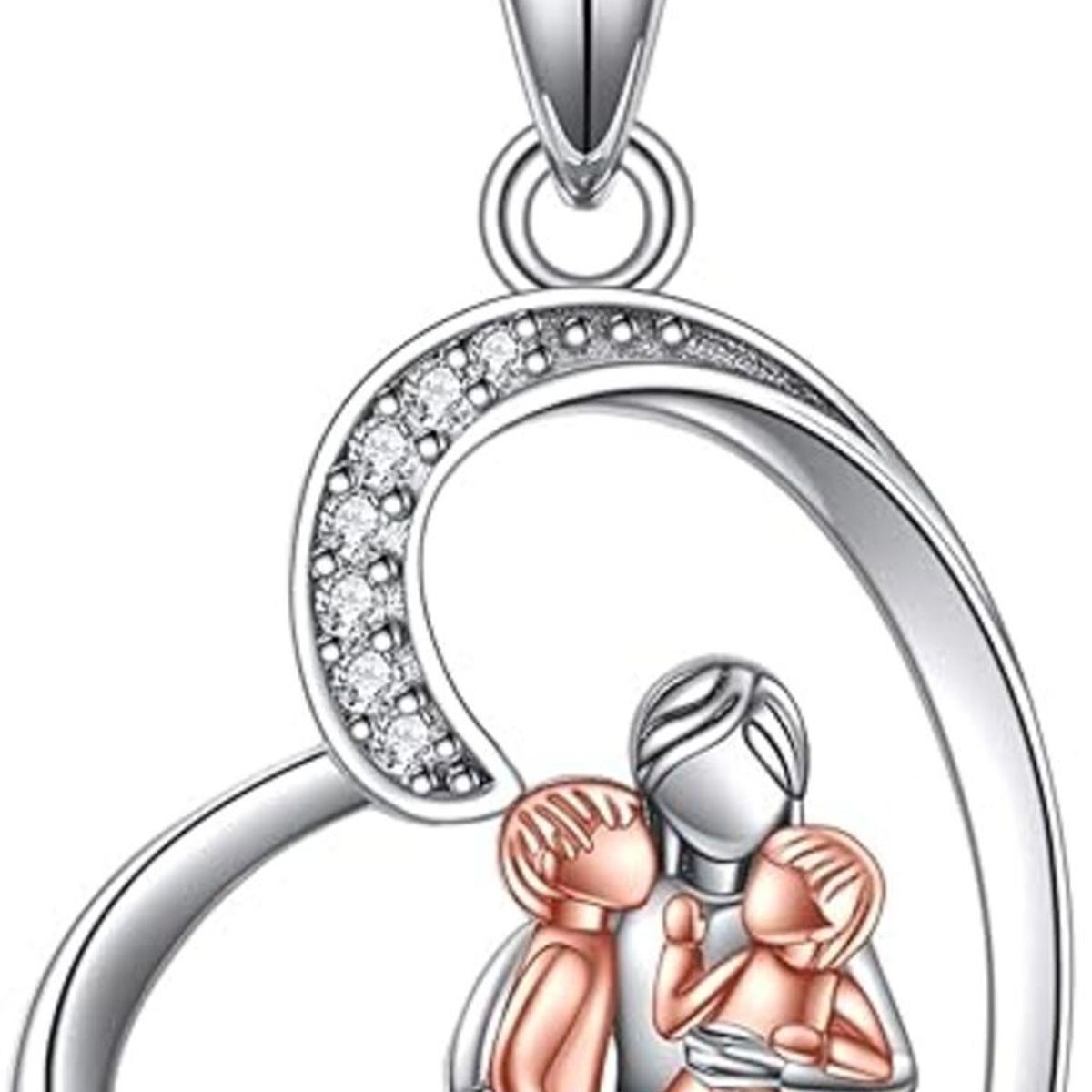 GENERICO - Collar plata 925 mamá y dos hijos