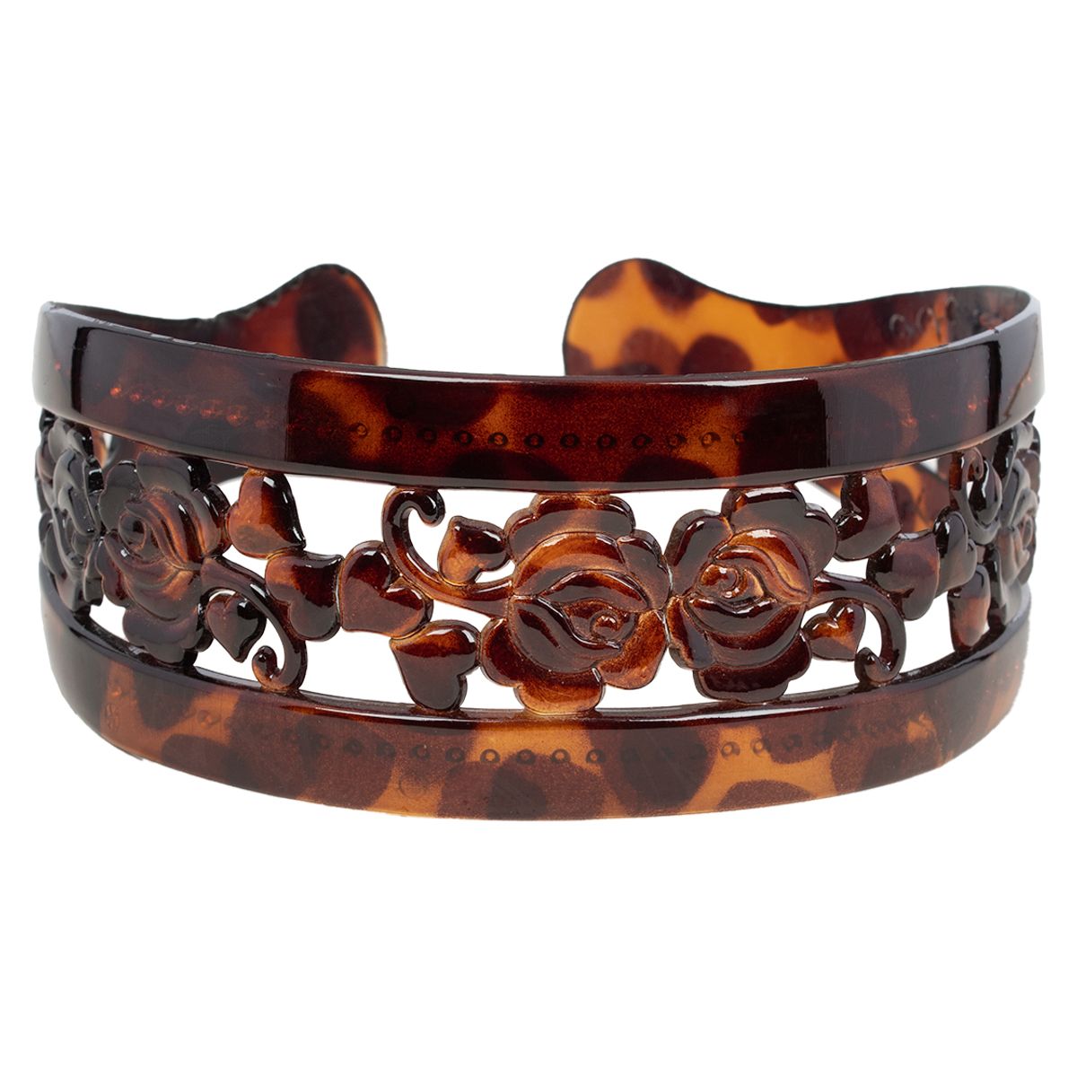 BIJOUTERIA LB20 SPA - Cintillo Diadema Ancho Rígido Cabello Diseño 2 - Marrón