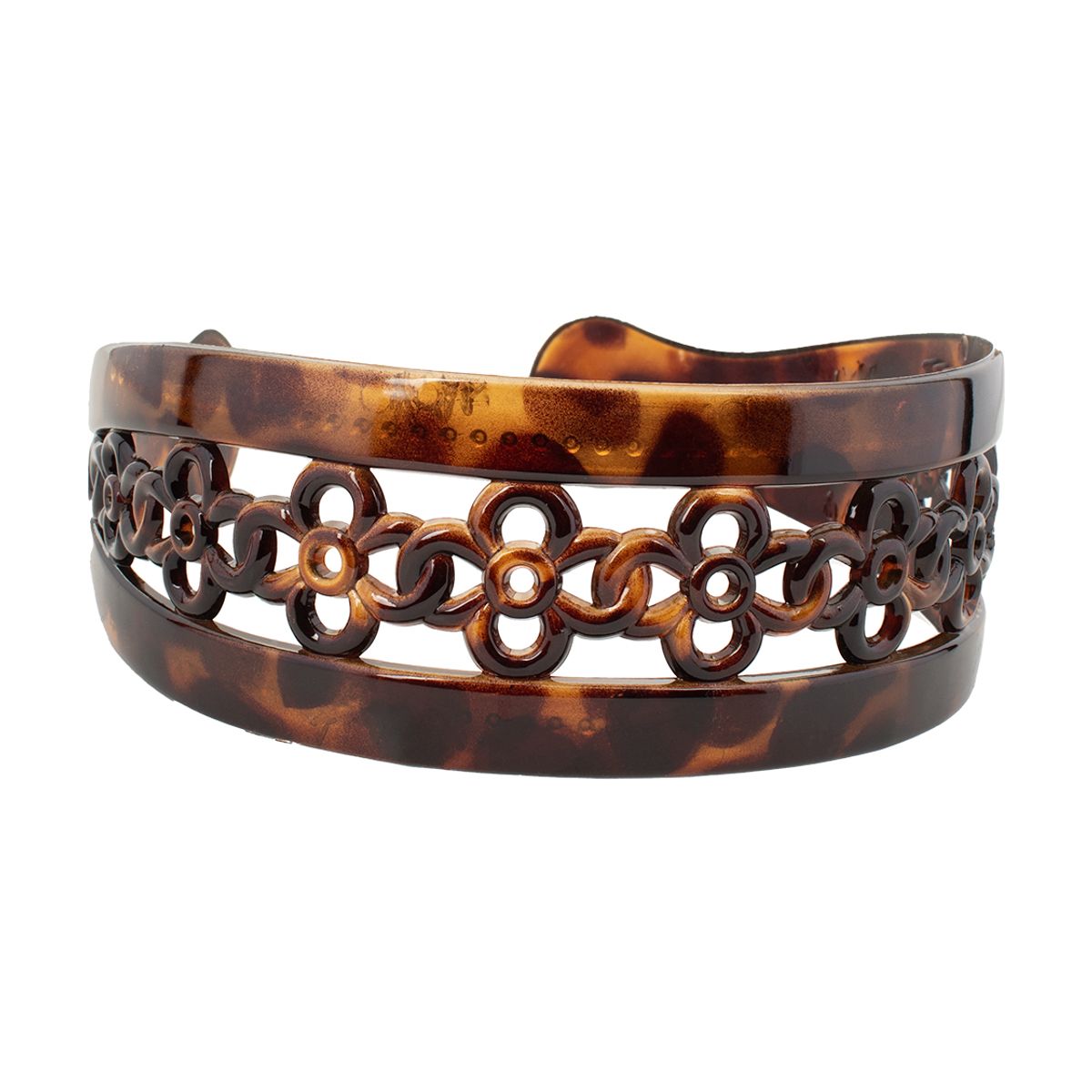 BIJOUTERIA LB20 SPA - Cintillo Diadema Ancho Rígido Cabello Diseño 6 - Marrón