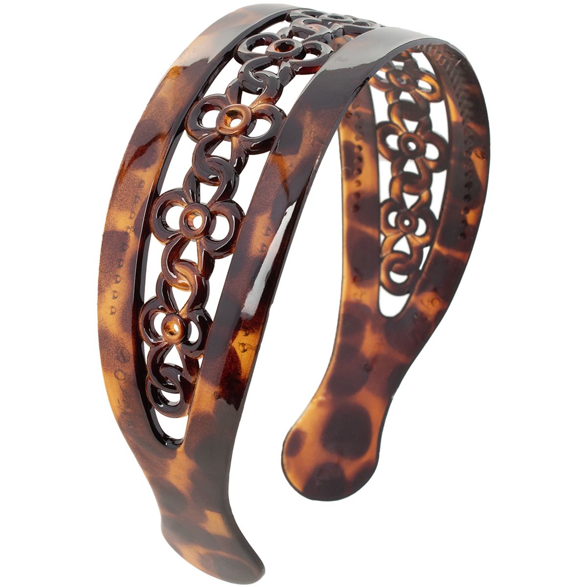 BIJOUTERIA LB20 SPA - Cintillo Diadema Ancho Rígido Cabello Diseño 6 - Marrón