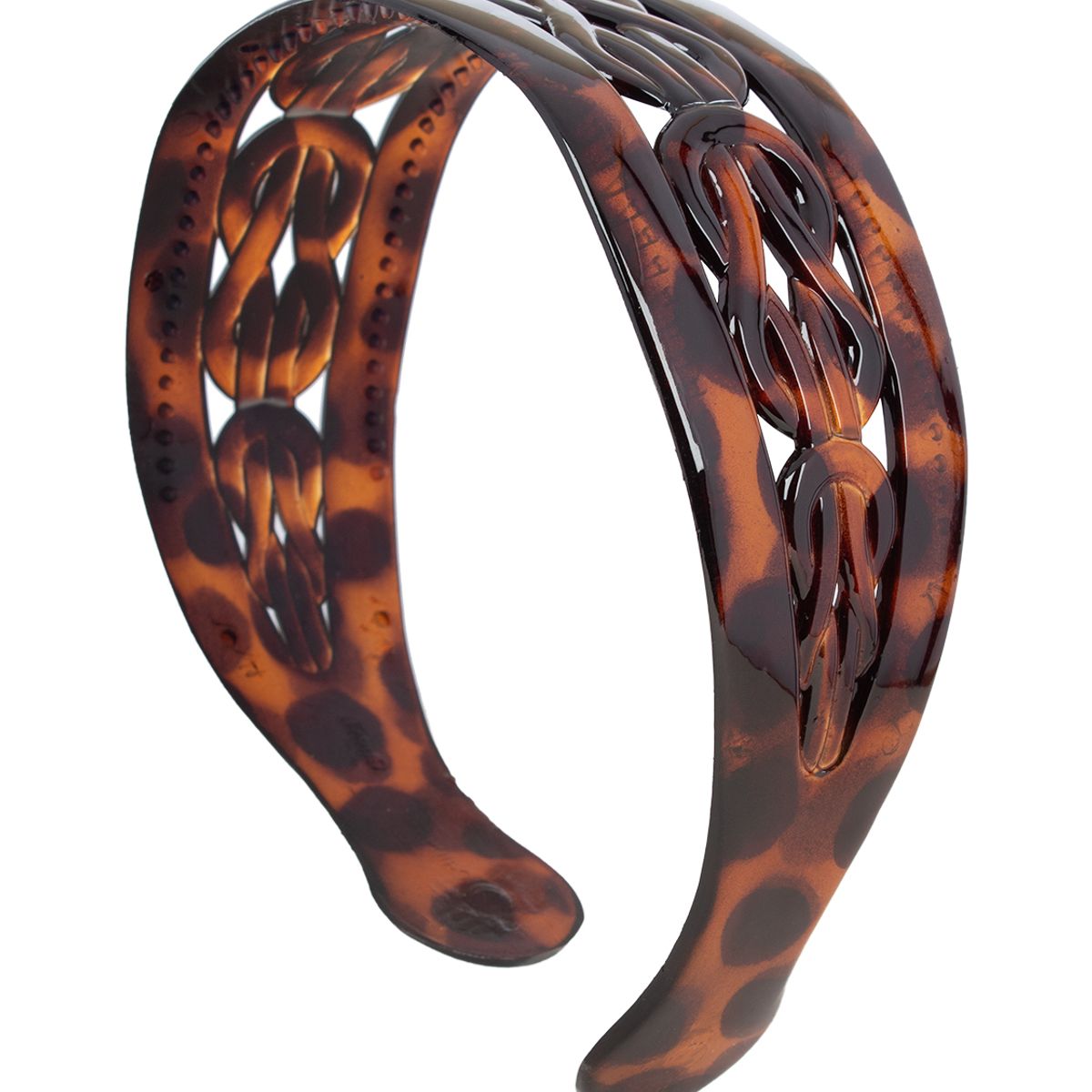 BIJOUTERIA LB20 SPA - Cintillo Diadema Ancho Rígido Cabello Diseño 3 - Marrón