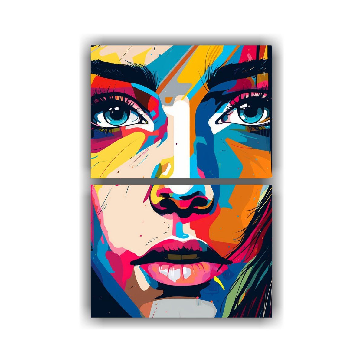 GENERICO - Pintura Decorativa Abstracta Con Ojos Femeninos 60x80 Cm