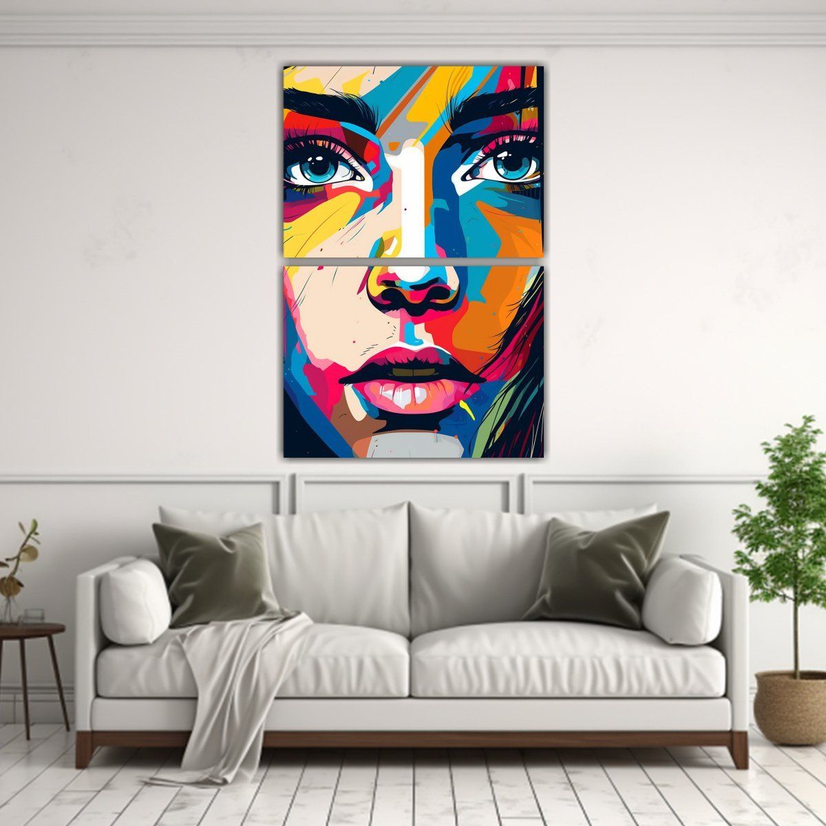GENERICO - Pintura Decorativa Abstracta Con Ojos Femeninos 60x80 Cm