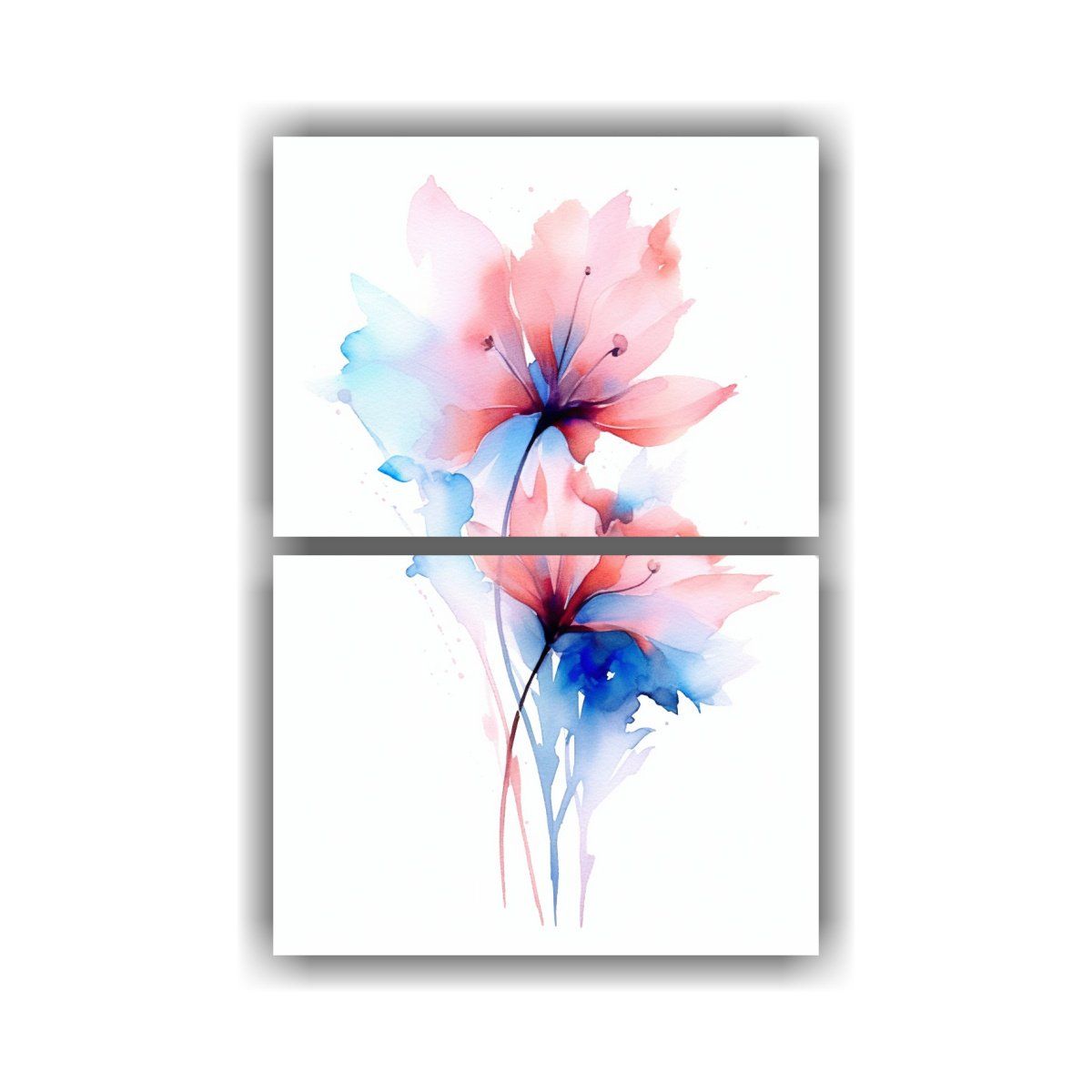 GENERICO - Cuadros Modernos Luminosa Fondo Acuarela Floral 120x160 Cm