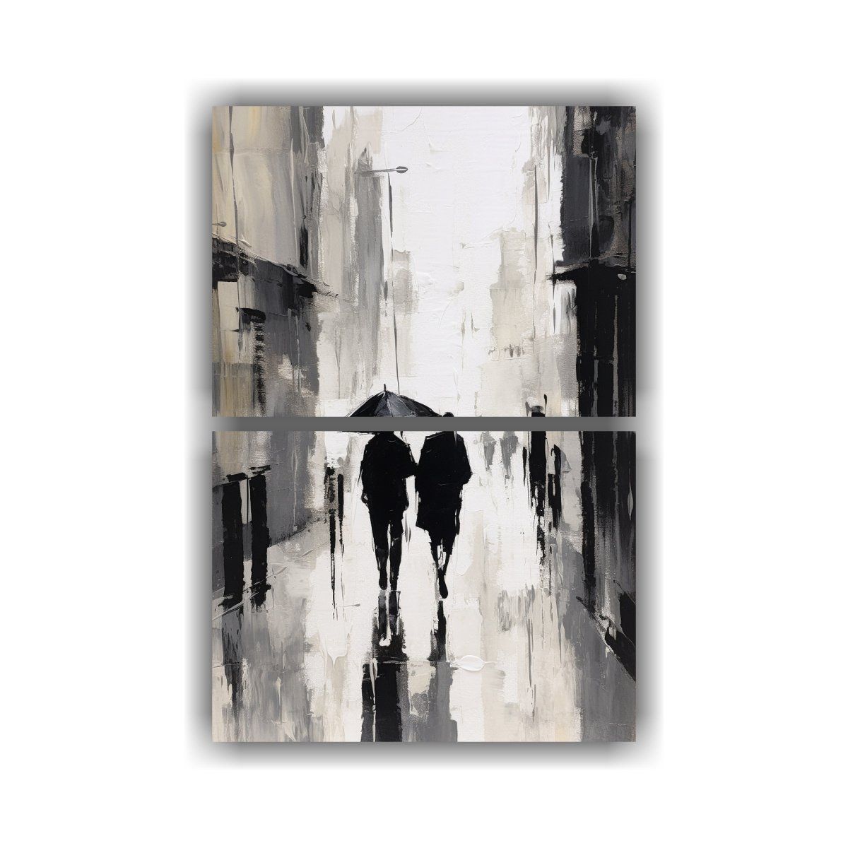 GENERICO - Cuadro De Decoración Estilo Paseo Bajo La Lluvia 65x100 Cm