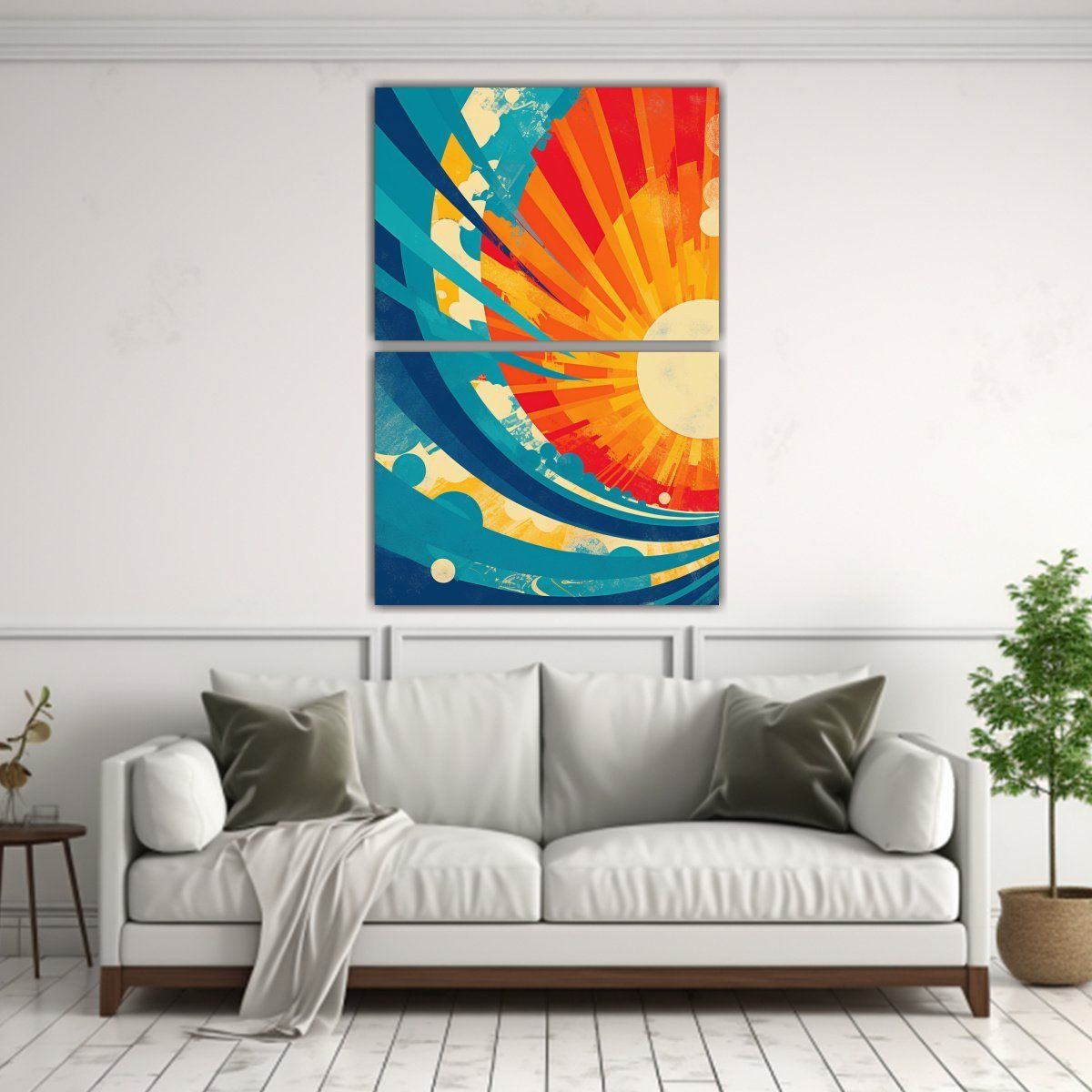 GENERICO - Diptico Arte Callejero Vintage Retro Lienzo 75x100 Cm