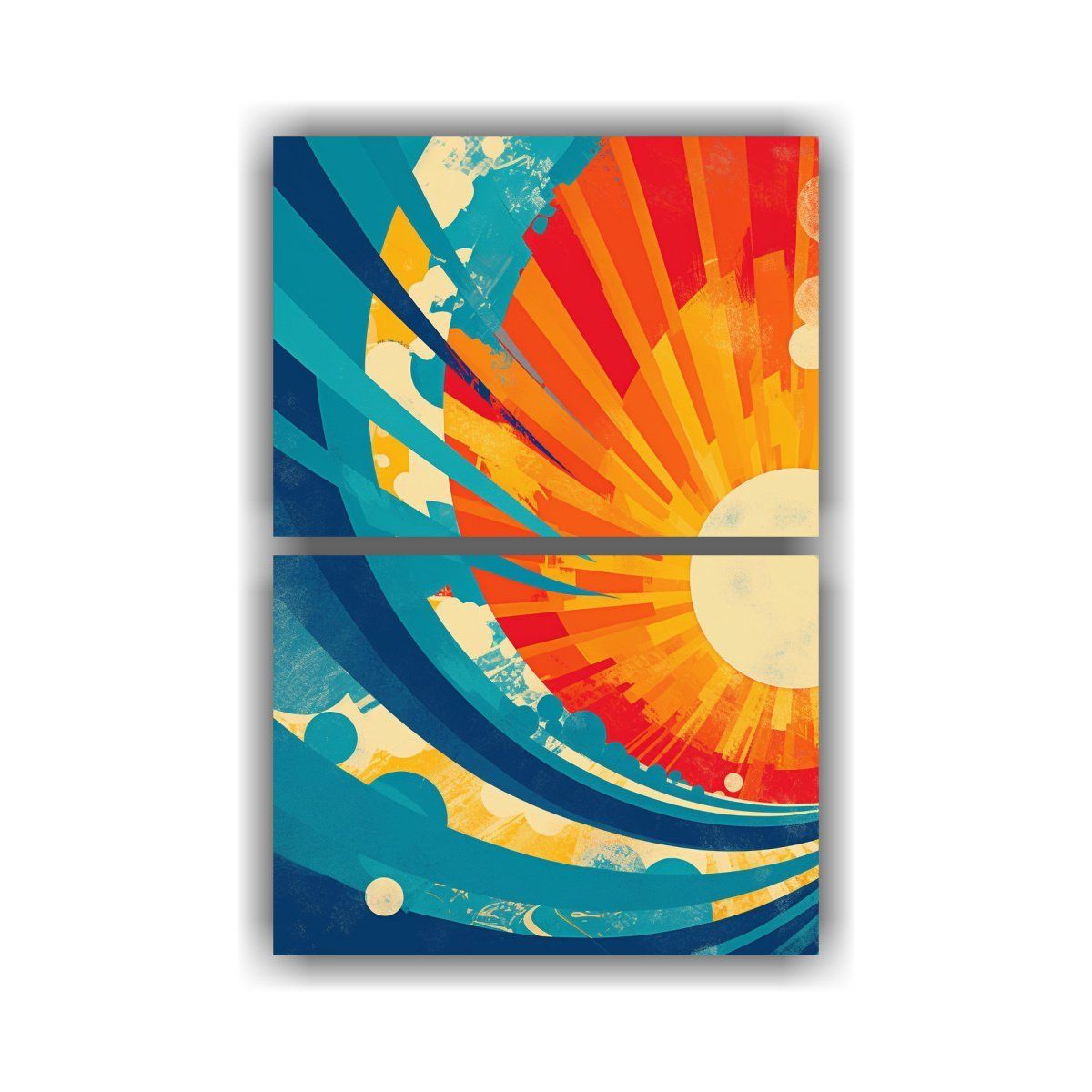 GENERICO - Diptico Arte Callejero Vintage Retro Lienzo 65x100 Cm