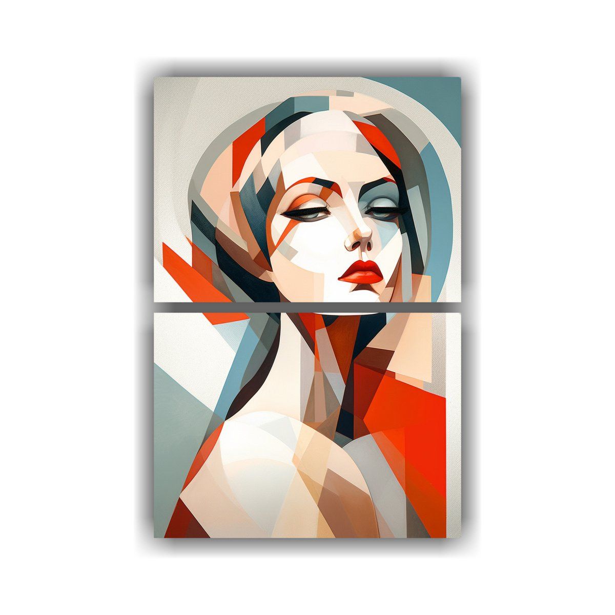 GENERICO - Conjunto 2 Arte Líneas Abstractas Cuadro Estudio 50x80 Cm