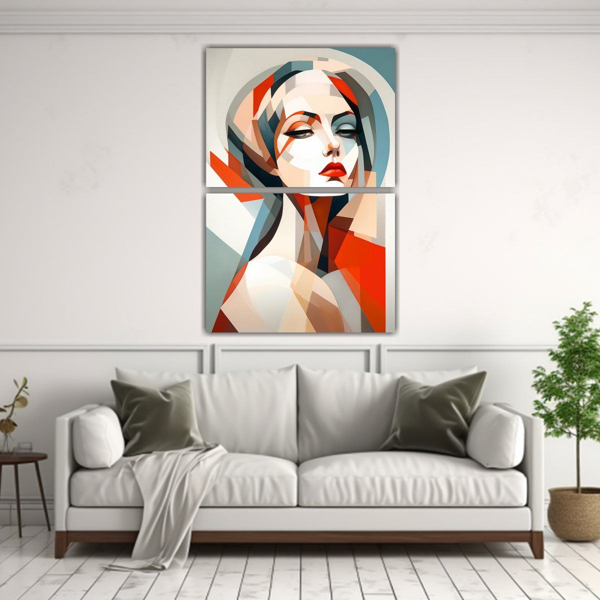 GENERICO - Conjunto 2 Arte Líneas Abstractas Cuadro Estudio 50x80 Cm