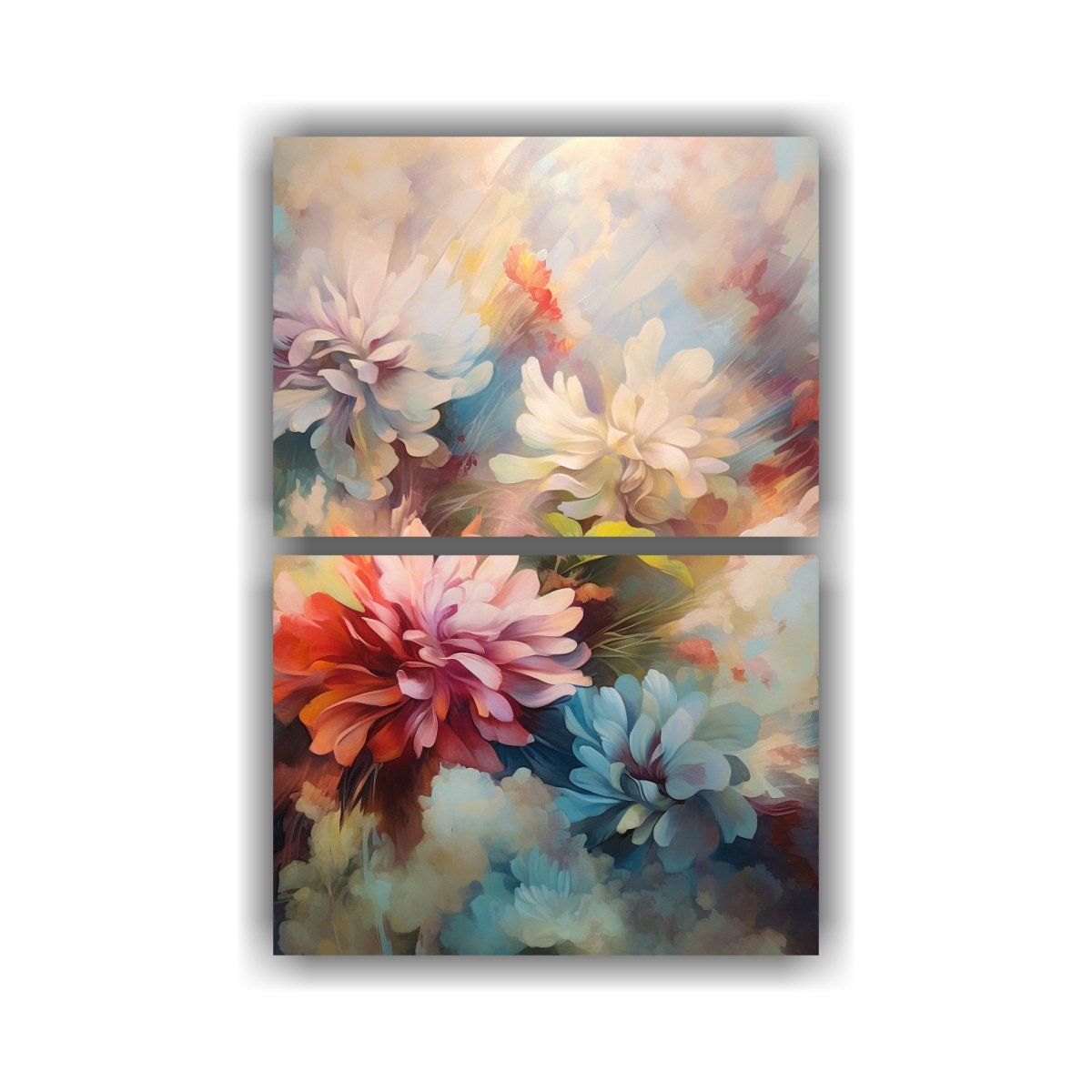 GENERICO - Pintura óleo Abstracta Floral Realista Intensa 50x80 Cm