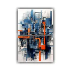 GENERICO - Cuadros Temáticos Naranja E Índigo Para 65x100 Cm