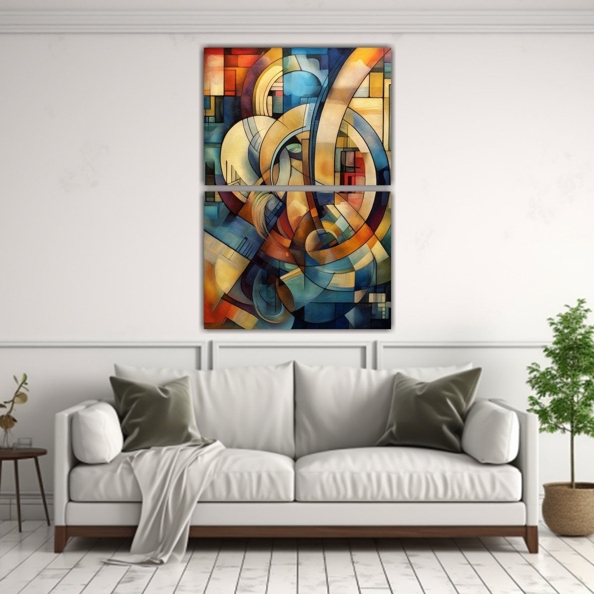 GENERICO - Pintura Abstracta Geométrica Dos Telas En 60x80 Cm