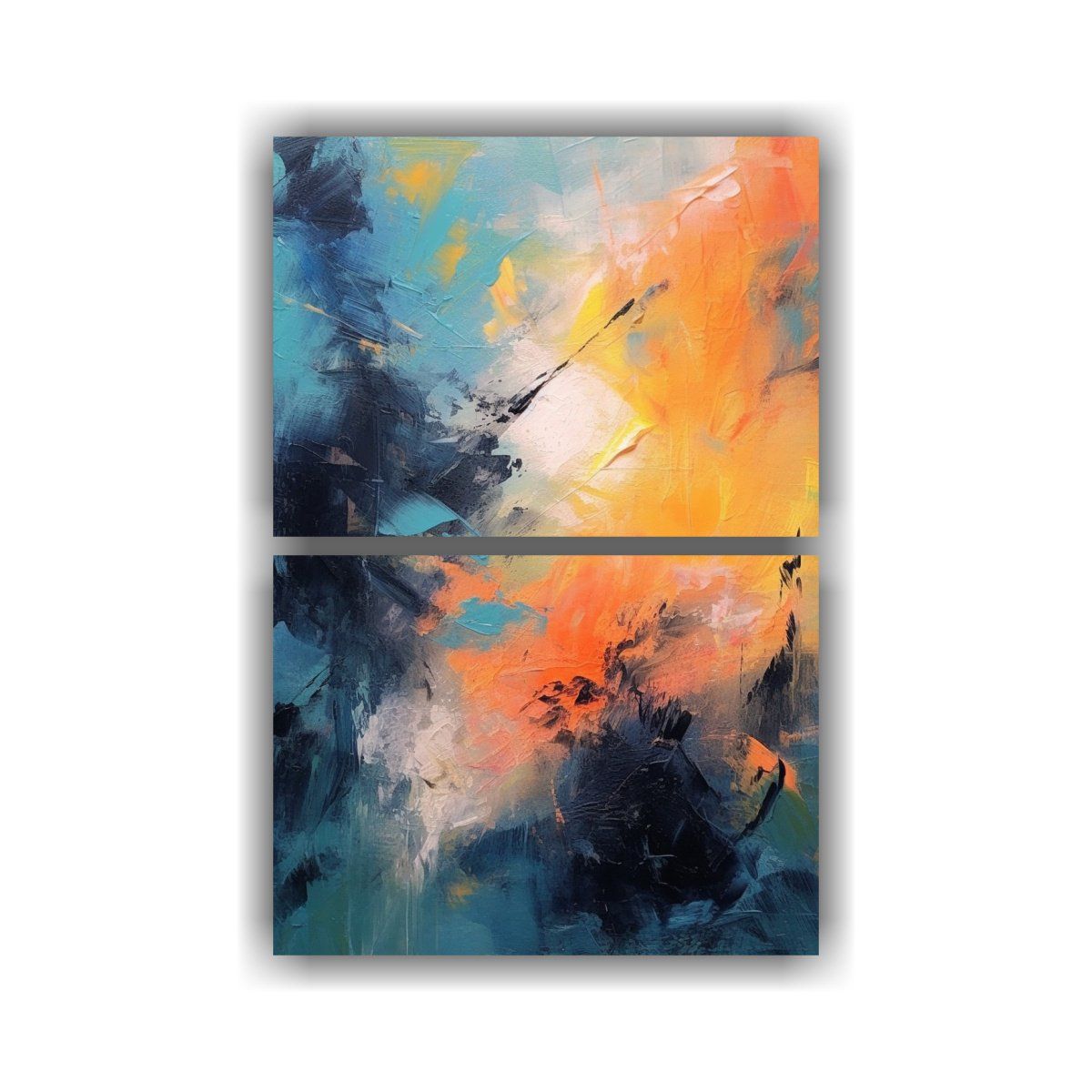 GENERICO - Set 2 Pinturas Vanguardia Abstractas Con Colores 50x80 Cm