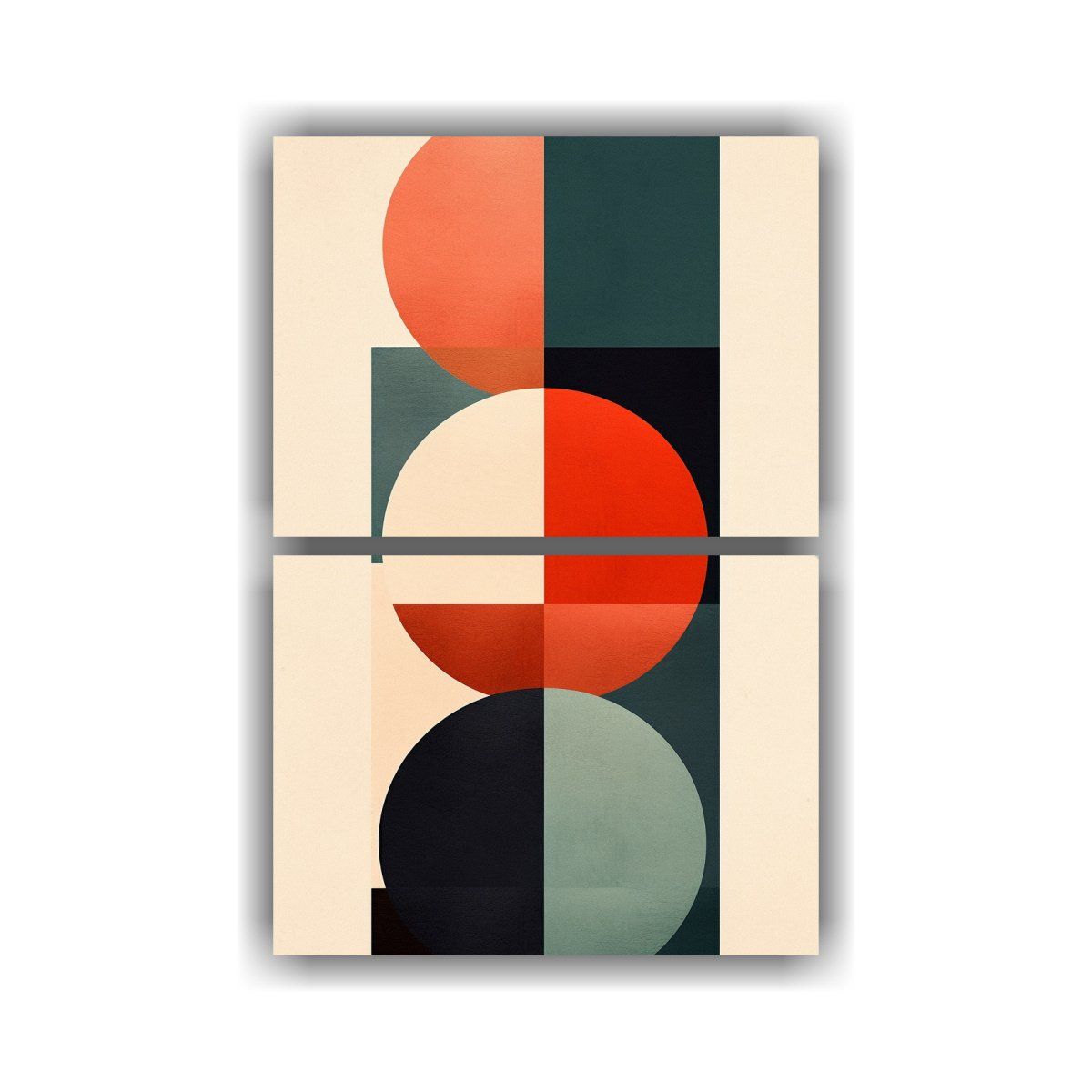 GENERICO - Cuadro Minimalista De Dos Colores Y Formas En 60x80 Cm