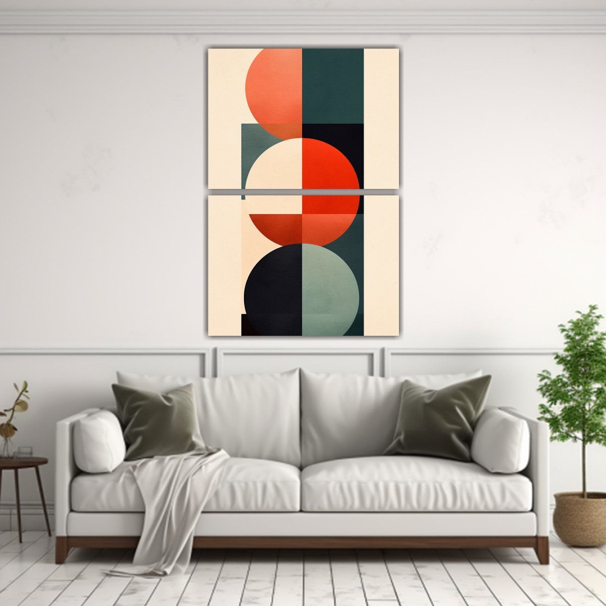 GENERICO - Cuadro Minimalista De Dos Colores Y Formas En 60x80 Cm