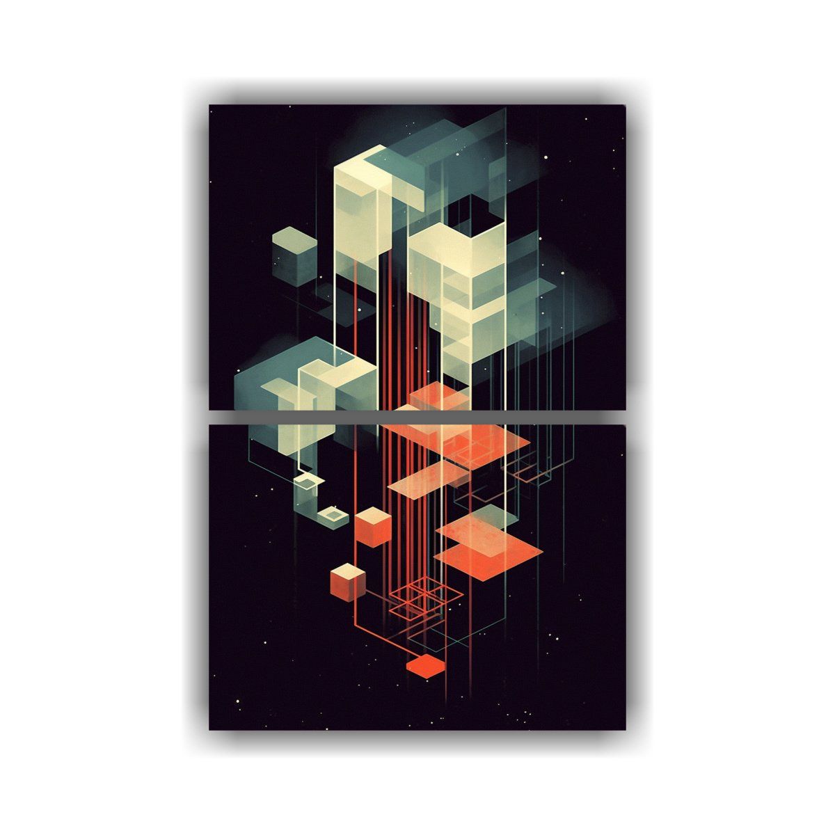 GENERICO - Conjunto De Arte Pared Movimiento Alegría 60x80 Cm