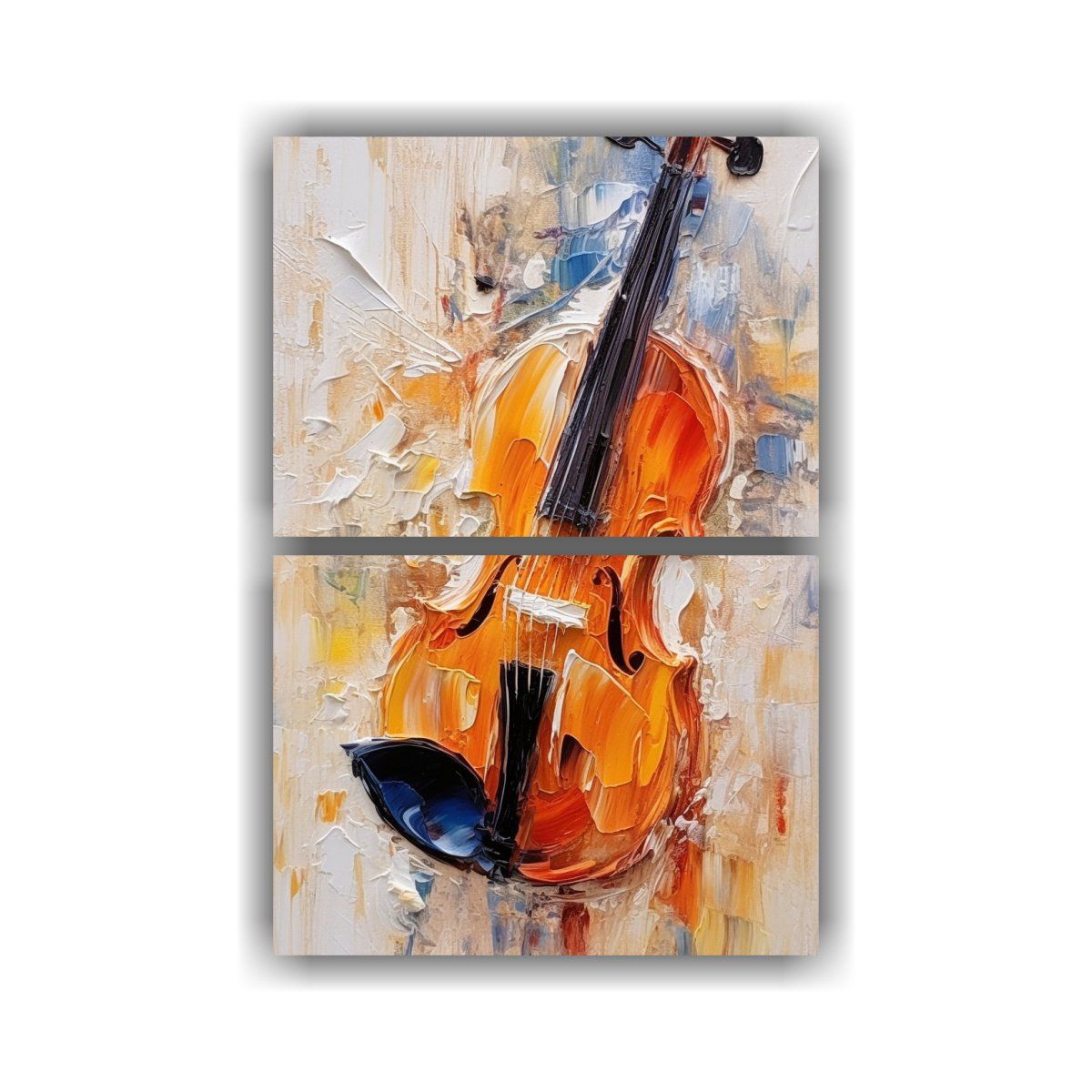 GENERICO - Cuadros Cuadro Urbana Violín Pintura Espátula 75x100 Cm