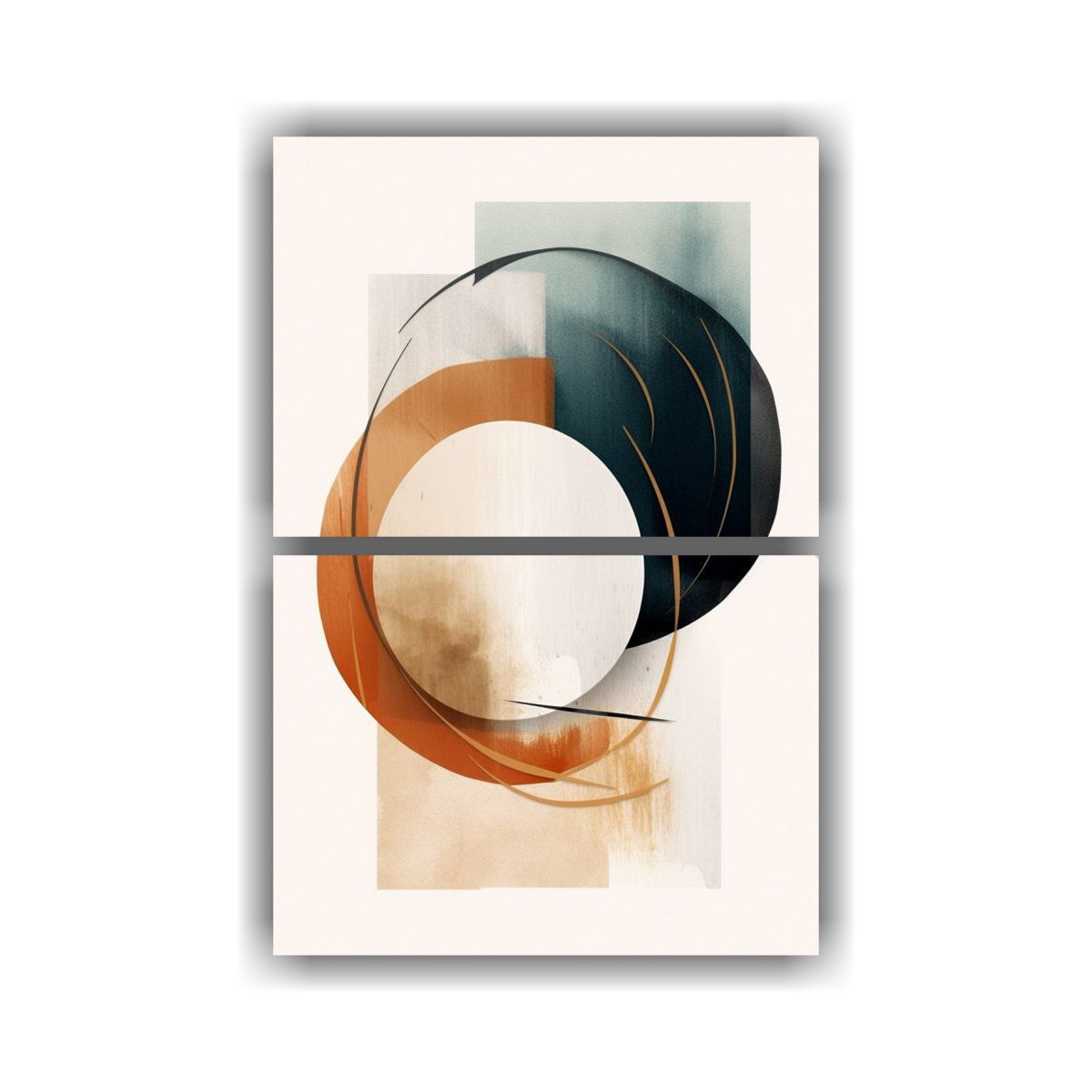 GENERICO - Pintura Luminosa Abtrsacta Minimalista De Dos 60x80 Cm