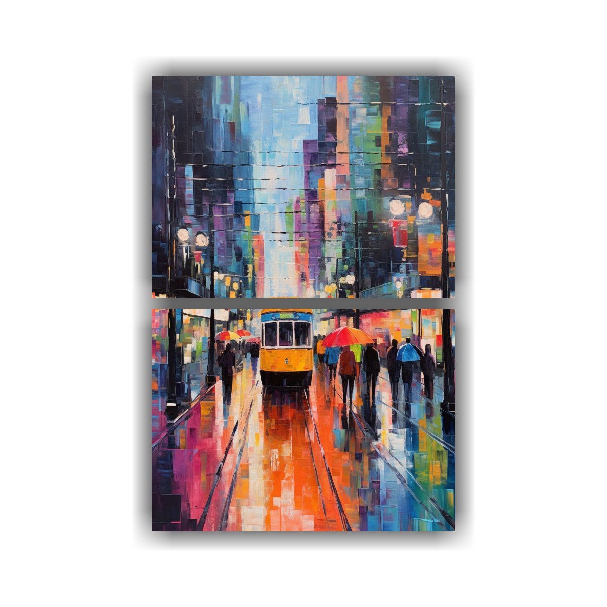 GENERICO - Pintura Moderna De Escena Callejera De Dallas Con 50x80 Cm