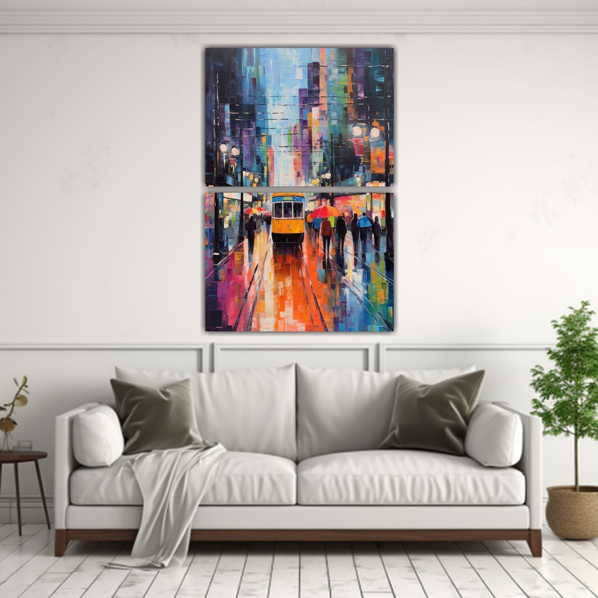 GENERICO - Pintura Moderna De Escena Callejera De Dallas Con 50x80 Cm