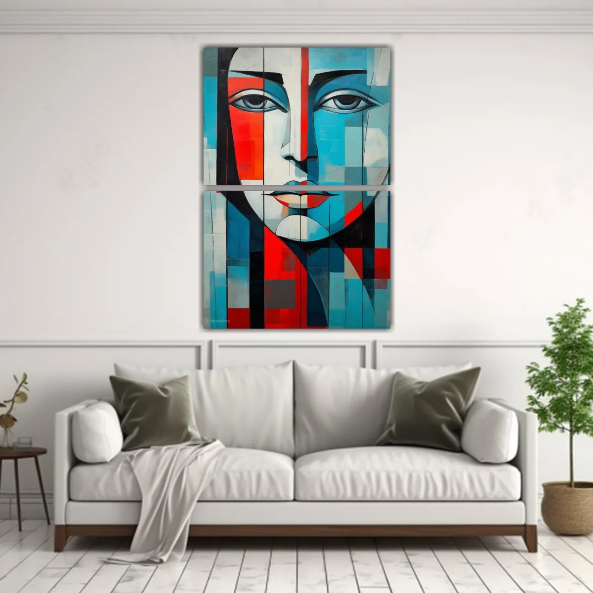 GENERICO - Cuadro Moderno único Con Rostro Grande De Un 50x80 Cm