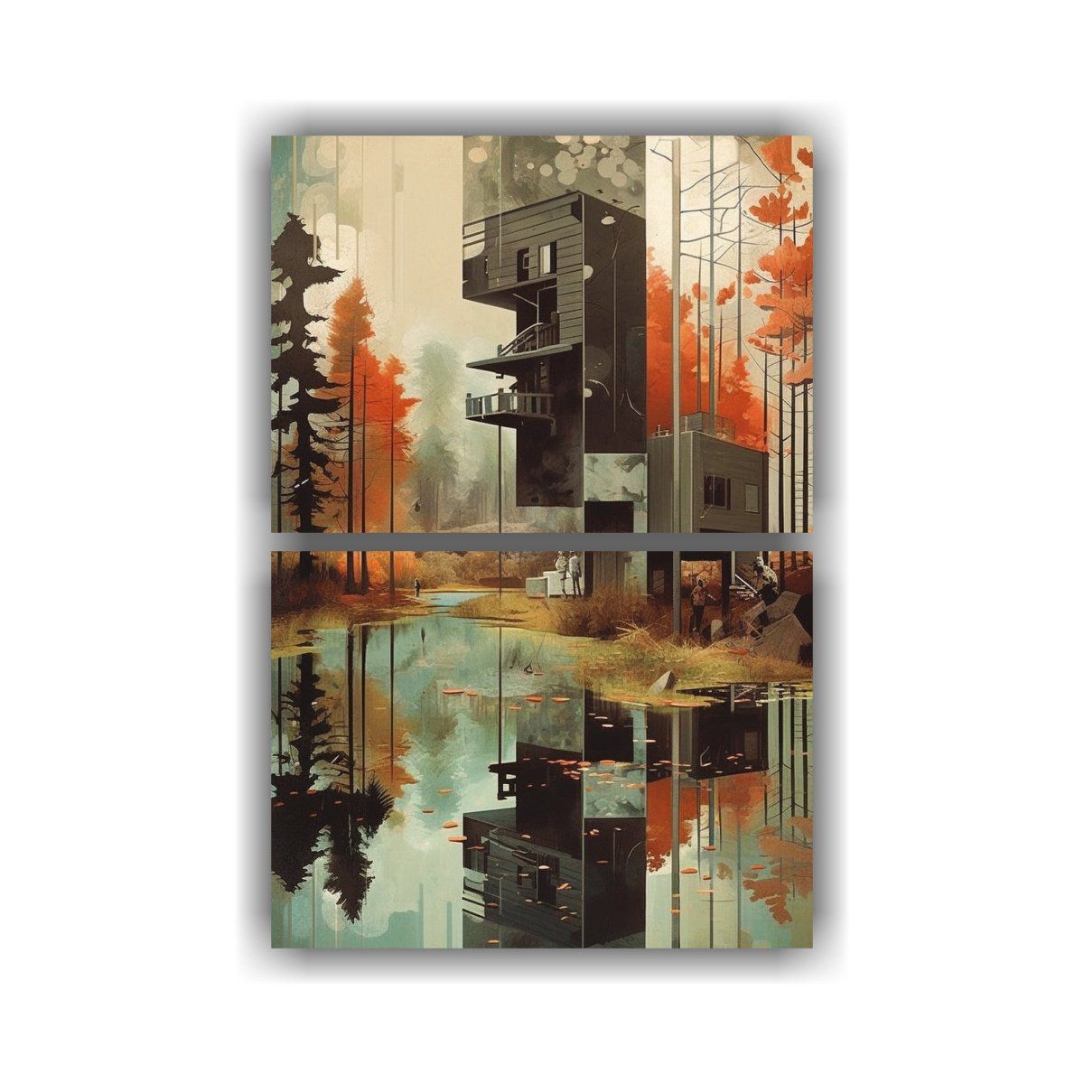 GENERICO - Pinturas Decorativas Estilo Deconstructivismo En 60x80 Cm