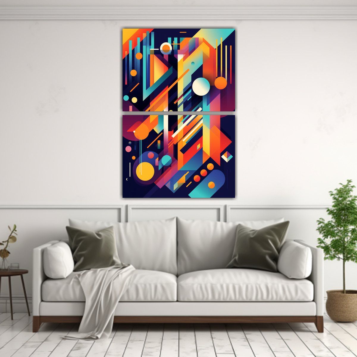 GENERICO - Pintura De Decoración De Dos Cuadros Abstractos 50x80 Cm