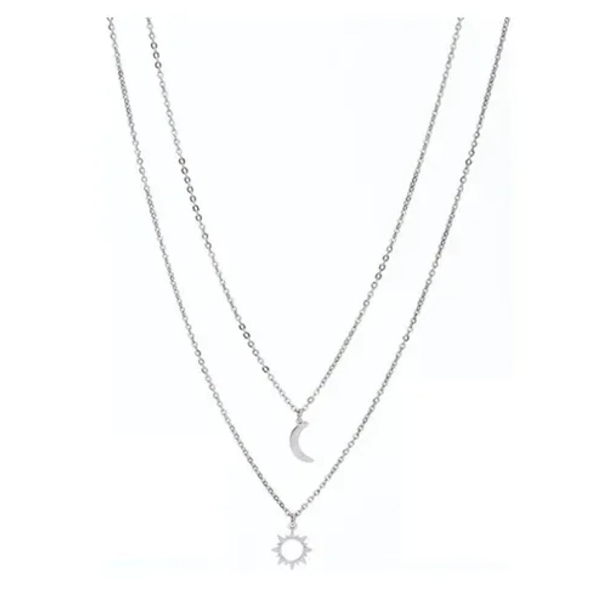 GENERICO - Pack Collar Doble Sol Y Luna Para Damas Parejas Amistad