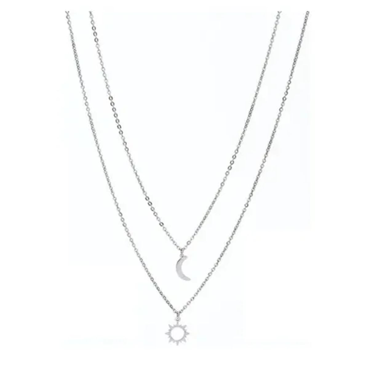 GENERICO - Pack Collar Doble Sol Y Luna Para Damas Parejas Amistad