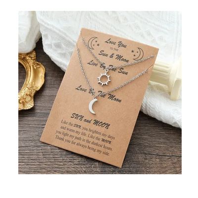 Imagen 2 del producto Pack Collar Doble Sol Y Luna Para Damas Parejas Amistad