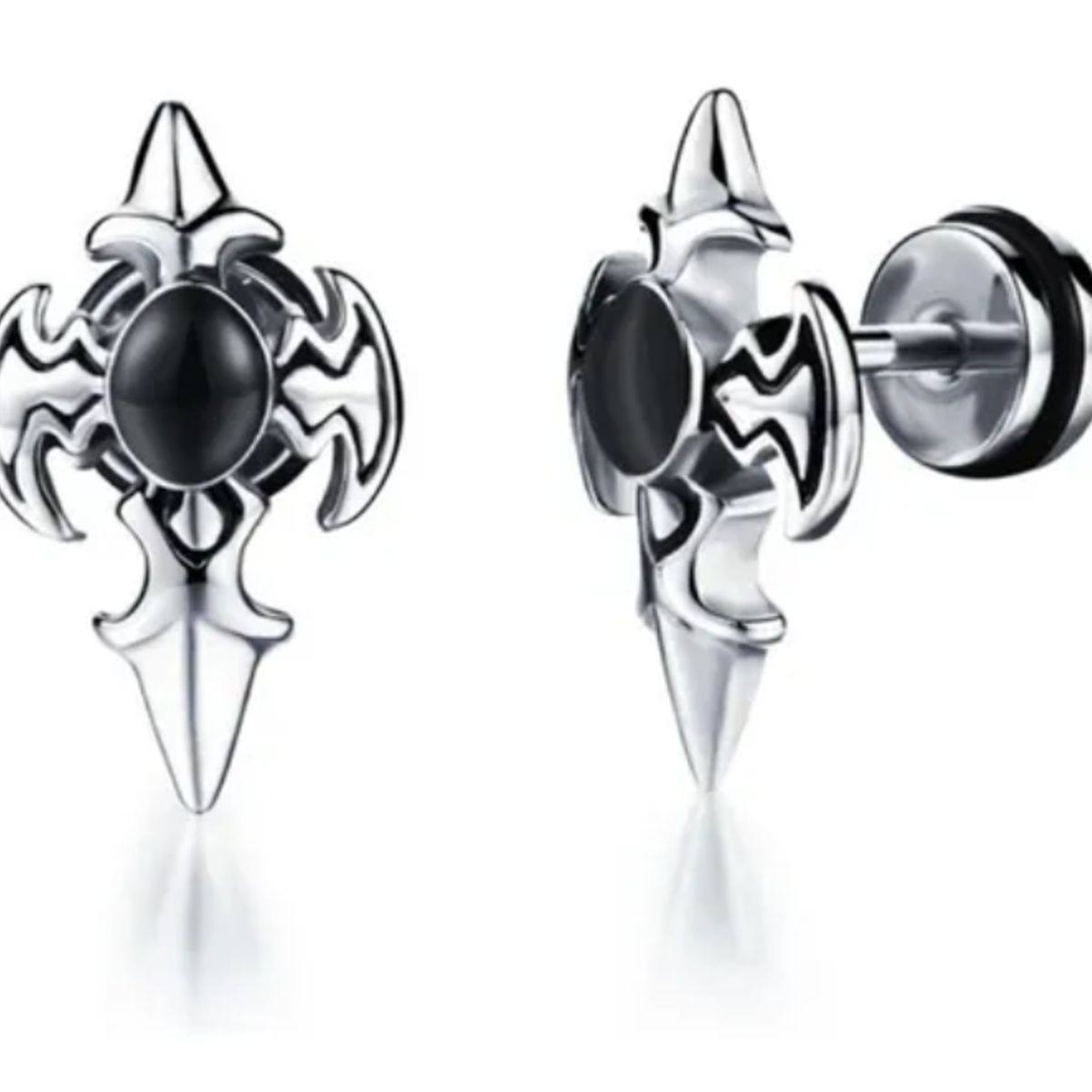GENERICO - Aros Punk Black Vikingos Valknut Ring Circular Hombre Mujer