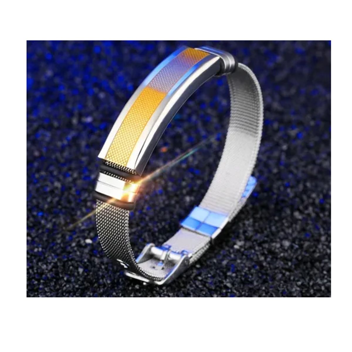 GENERICO - Pulsera De Hombre Tipo Reloj Ajustable Plateado Moda Royal Madriz