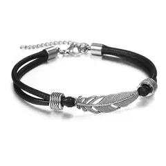 GENERICO - Pulsera Tobillera Pluma Caballeros Hombre Moda Royal Madriz