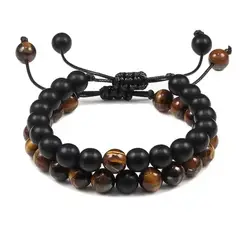 GENERICO - Conjunto Pulseras Piedra Onix Y Ojo De Tigre Royal Madriz