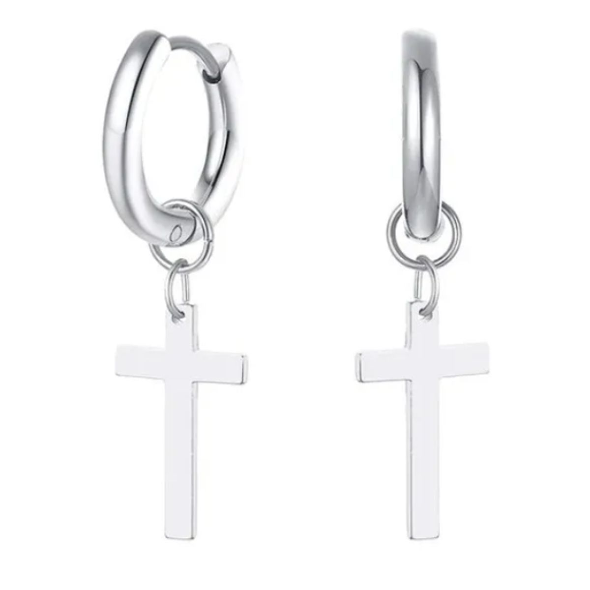 GENERICO - Aros Punk Cruz Silver Space Hombre Mujer Moda Vintage Royal Madriz